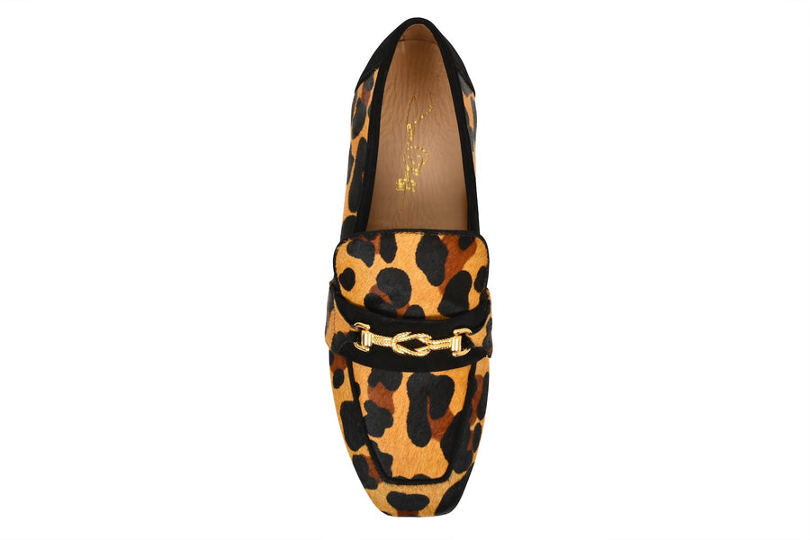 Adonis Leopard Hair Calf/Black Suede Loafer - Glamourous Grace