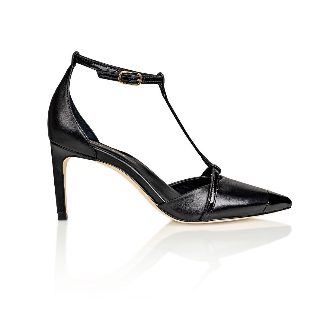 Desiree Black Nappa / Black Patent - Glamourous Grace