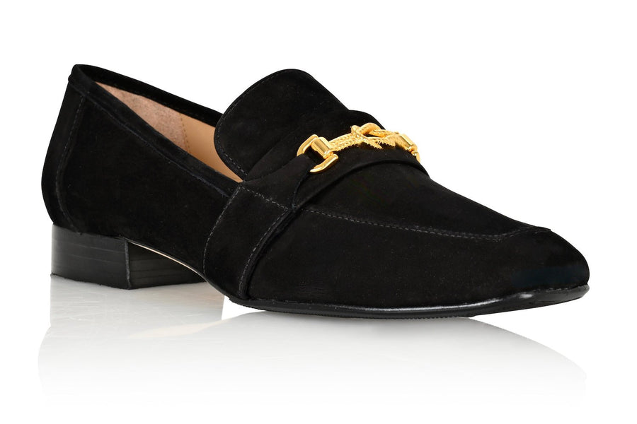 Adonis Black Nubuck Leather Loafer - Glamourous Grace