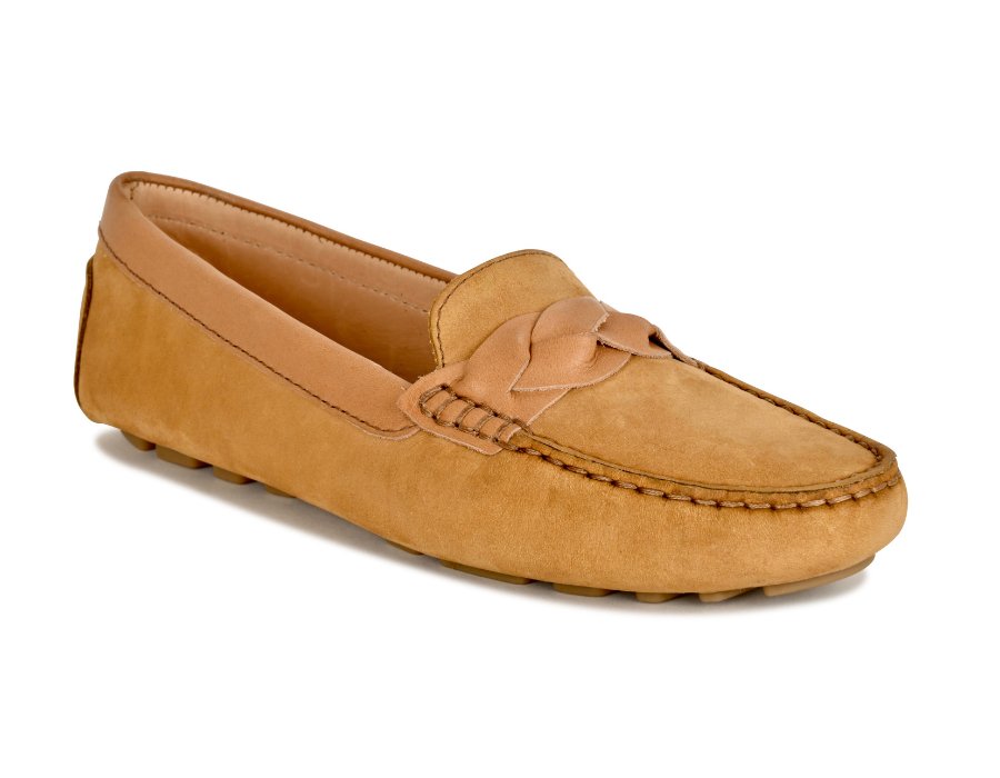 PIPER Leather Driving Loafer Camel - Glamourous Grace