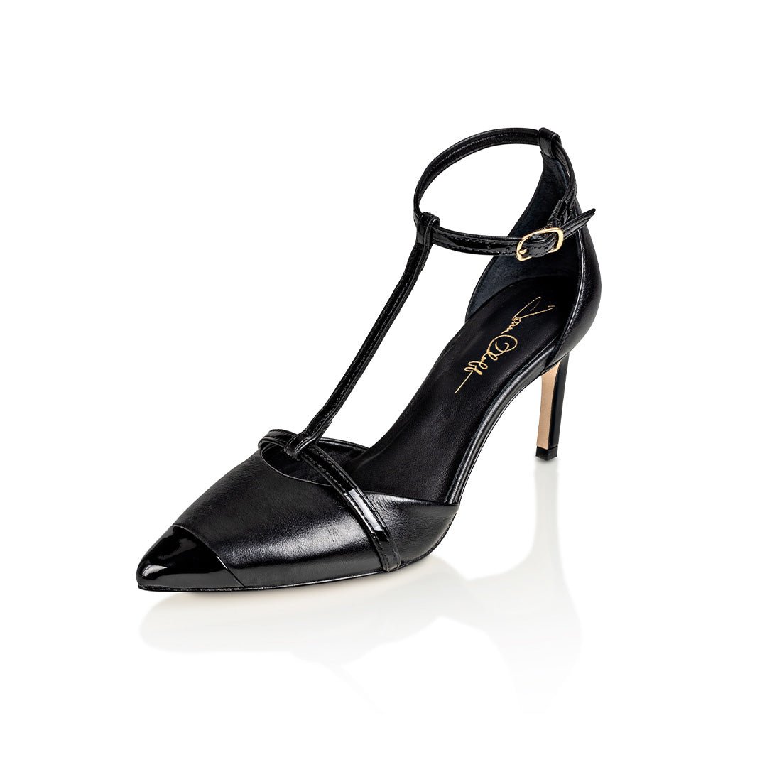 Desiree Black Nappa / Black Patent - Glamourous Grace