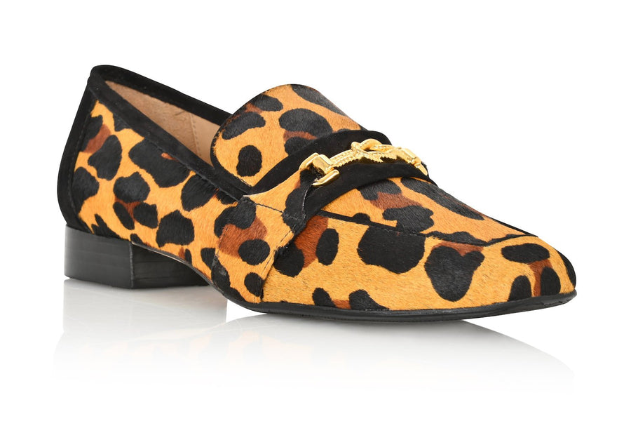 Adonis Leopard Hair Calf/Black Suede Loafer - Glamourous Grace