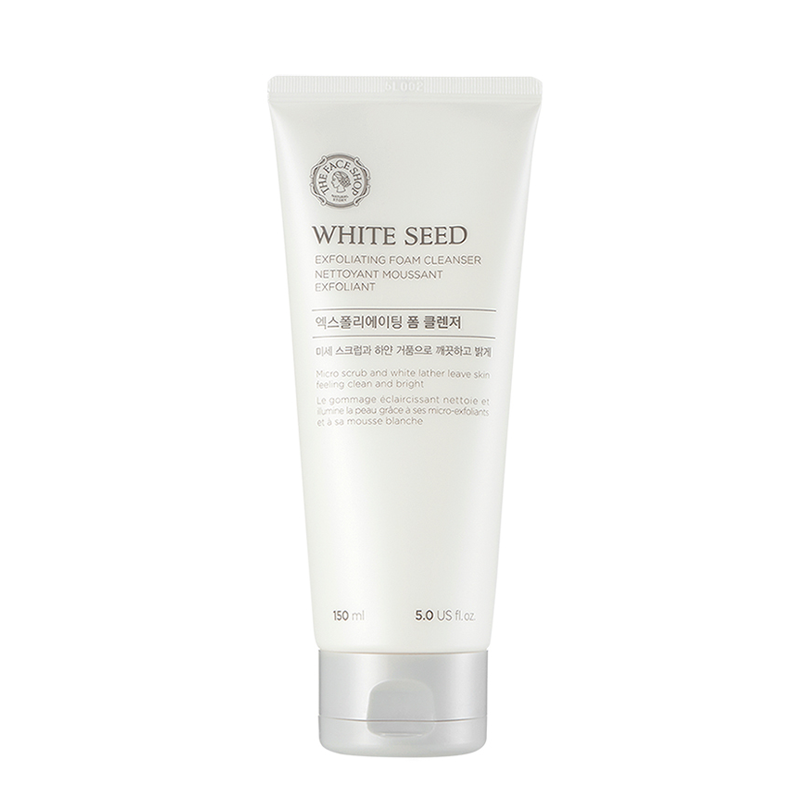 THE FACE SHOP White Seed Brightening Exfoliating Foam Cleanser 150ml - Glamourous Grace