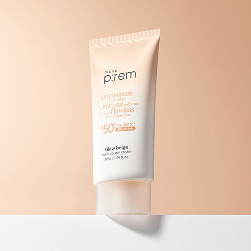 make p:rem Glow Beige Tone Up Sun Cream 50ml - Glamourous Grace