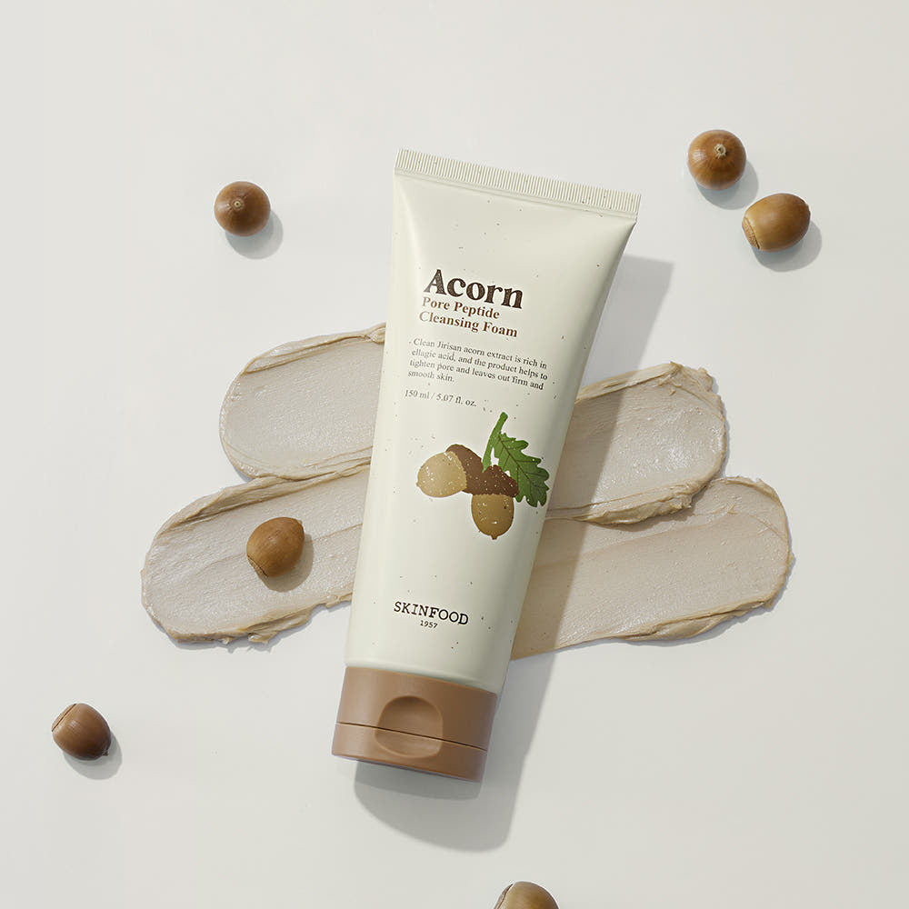 SKINFOOD Acorn Pore Peptide Cleansing Foam 150ml - Glamourous Grace