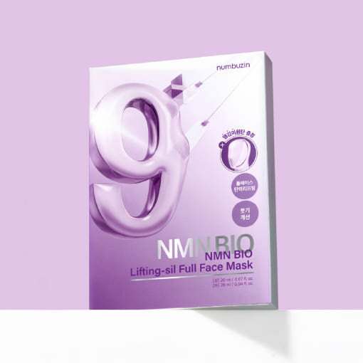 numbuzin No.9 NMN BIO Lifting-sil Full Face Mask 4ea (Upper Sheet 20ml + Lower Sheet 28ml) (+Fabric Lifting Band) - Glamourous Grace