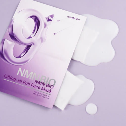 numbuzin No.9 NMN BIO Lifting-sil Full Face Mask 4ea (Upper Sheet 20ml + Lower Sheet 28ml) (+Fabric Lifting Band) - Glamourous Grace