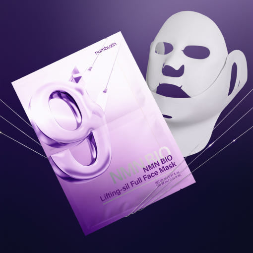 numbuzin No.9 NMN BIO Lifting-sil Full Face Mask 4ea (Upper Sheet 20ml + Lower Sheet 28ml) (+Fabric Lifting Band) - Glamourous Grace