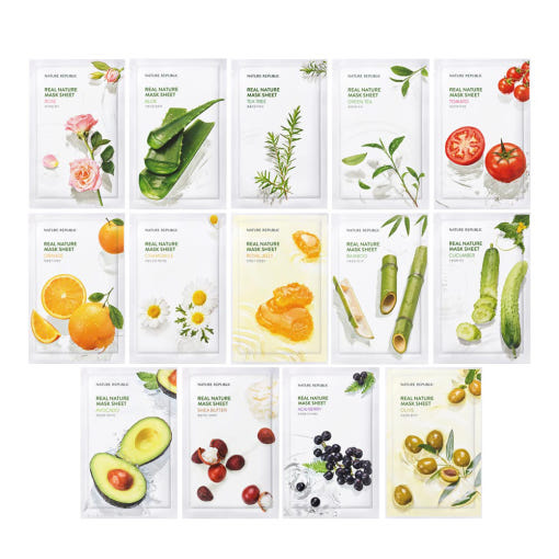 [NATURE REPUBLIC] Real Nature Mask Sheet 23ml X 30ea (13type) - Glamourous Grace