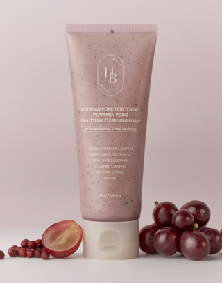 HEVEBLUE Red Bean Pore-Tightening Peptamin Podo Chaltteok Cleansing Foam 100ml