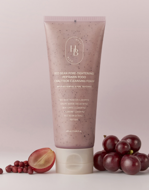 HEVEBLUE Red Bean Pore-Tightening Peptamin Podo Chaltteok Cleansing Foam 100ml - Glamourous Grace
