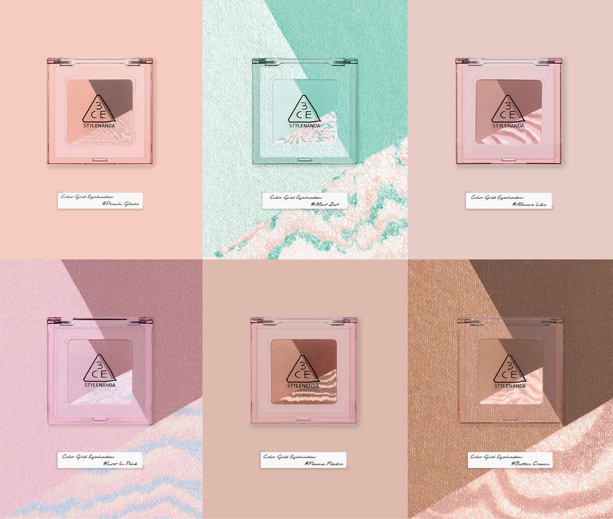 3CE Color Grid Eyeshadow 3.3g (6colors)