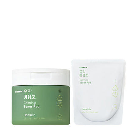 Hanskin Soonhan Houttuynia Calming Toner Pad 160ml(70ea)+160ml(70ea/Refill) - Glamourous Grace