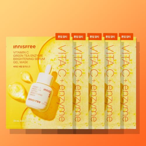 innisfree Vitamin C Green Tea Enzyme Brightening Serum Gel Mask 25ml X 5ea - Glamourous Grace