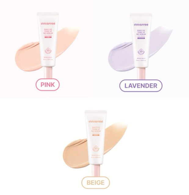 innisfree Daily UV Tone Up No Sebum Sun Cream SPF50+ PA++++ 50ml (3colors) - Glamourous Grace