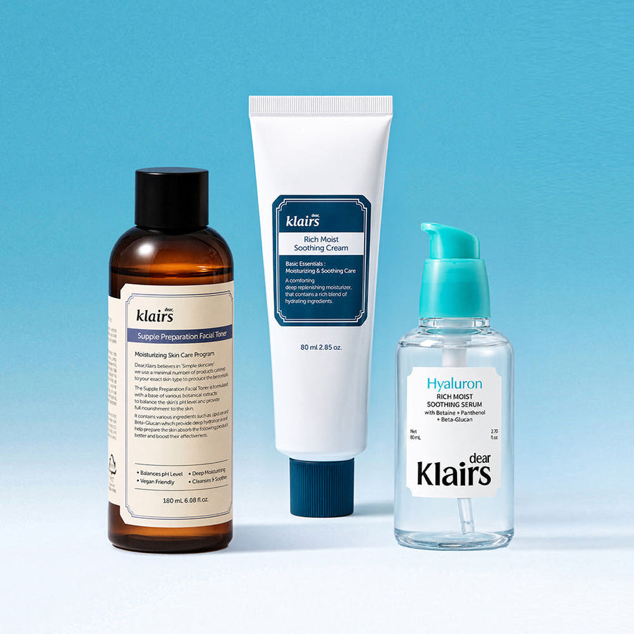 KLAIRS BASIC & BEST SET (Toner 180ml + Serum 80ml + Soothing Cream 60ml)
