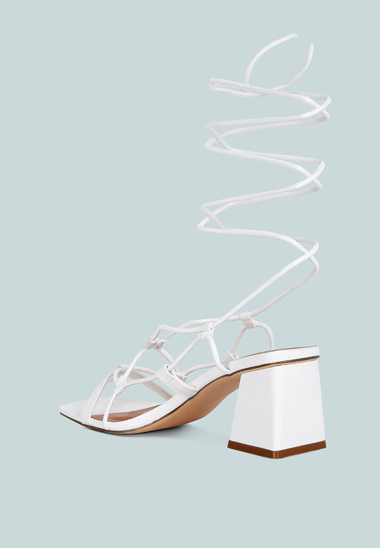 Provoked Lace Up Block Heeled Sandals - Glamourous Grace