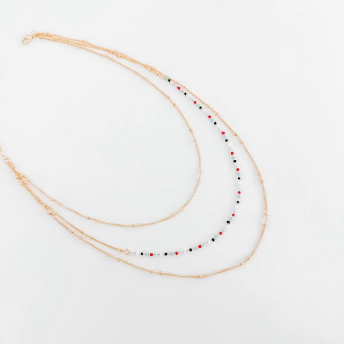 Tani Triple Layer Bead Necklace - Glamourous Grace