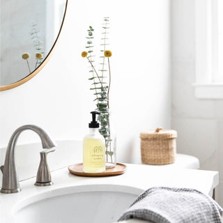 Eucalyptus & Mint Natural Hand Soap in a Glass Bottle - Glamourous Grace