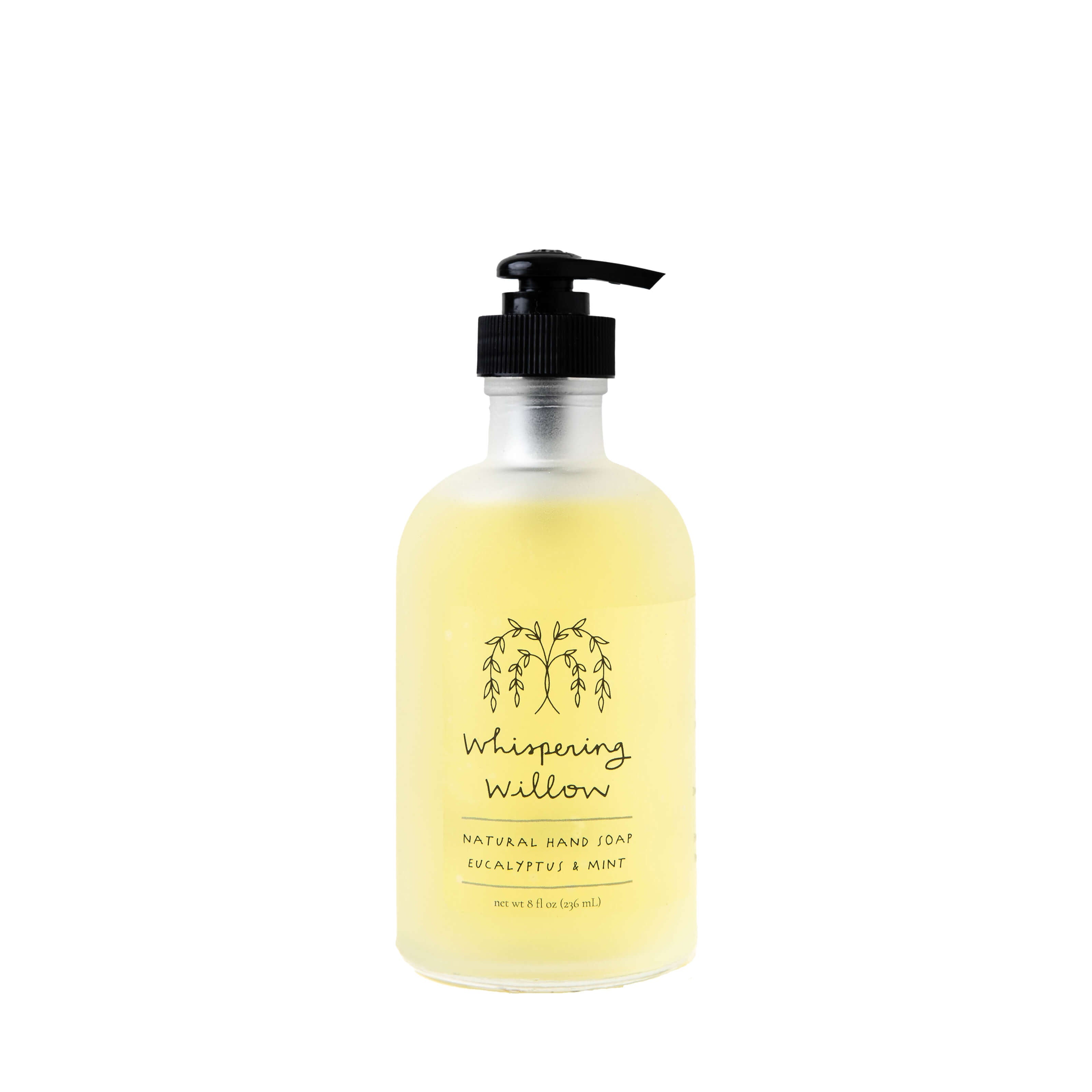 Eucalyptus & Mint Natural Hand Soap in a Glass Bottle - Glamourous Grace