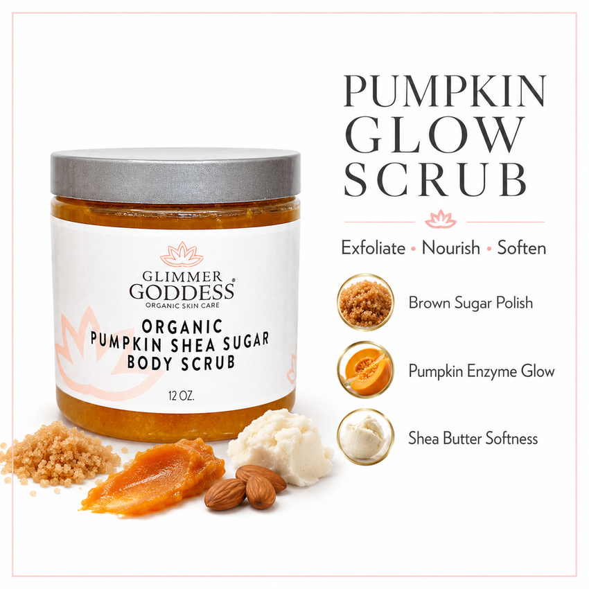 Organic Pumpkin Shea Sugar Body Scrub – Fall Scented Exfoliator - Glamourous Grace