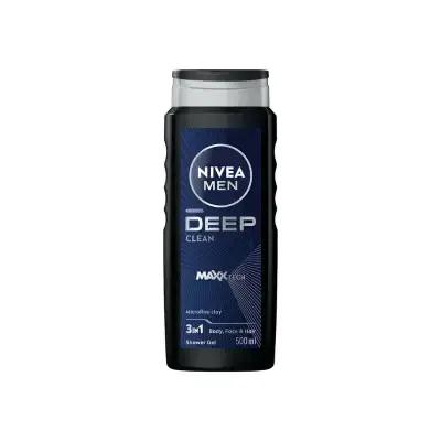 Nivea Men Deep Dimension Clean: Invigorating Shower Gel for Men - Deep Cleansing, Refreshing Scent, Long-Lasting 500ml Body Wash - Glamourous Grace
