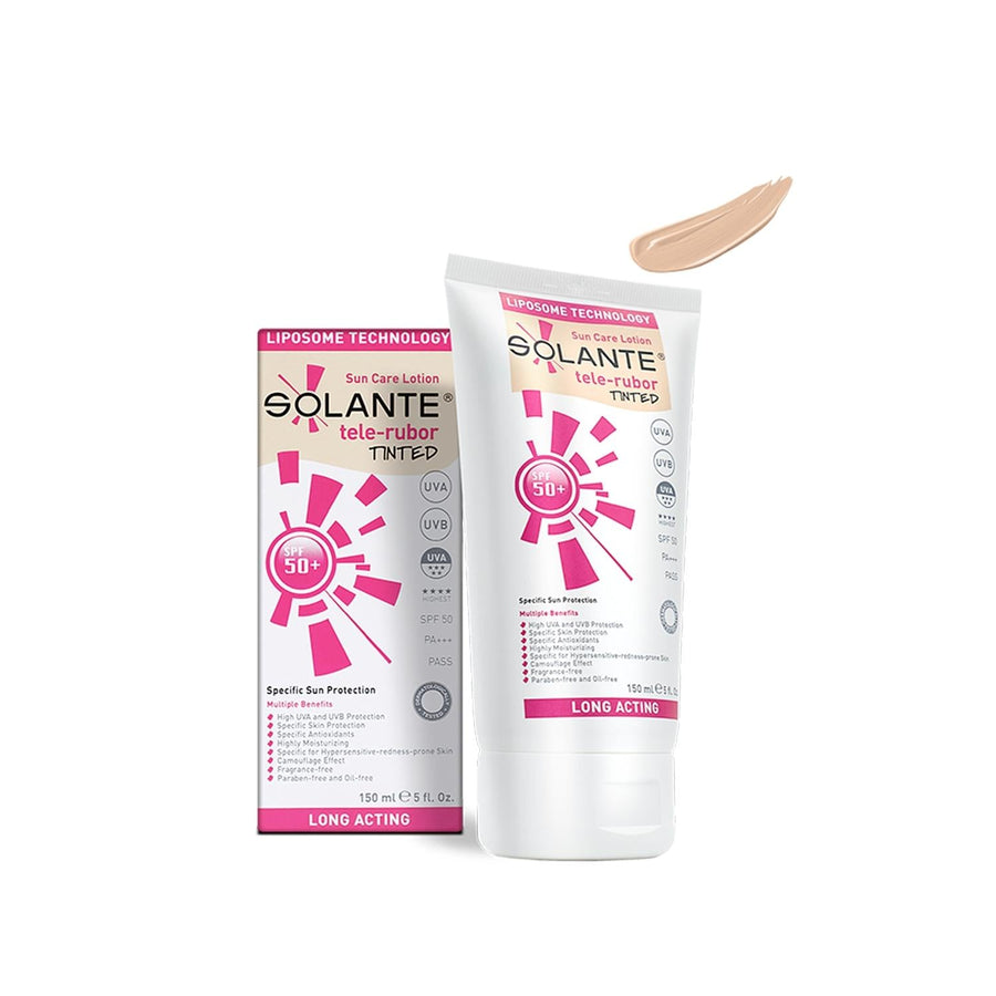 Solante Tinted Sunscreen Lotion SPF50 - 150ml - Everyday Sun Protection with a Natural Finish - Glamourous Grace
