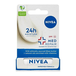 Nivea Med Repair Lip Care Cream - Moisturizes & Protects Dry, Chapped Lips with Vitamin E - Glamourous Grace