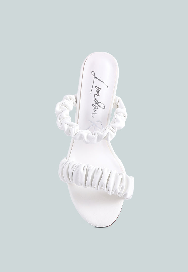 Qualie Ruched Strap Stiletto Sandals - Glamourous Grace