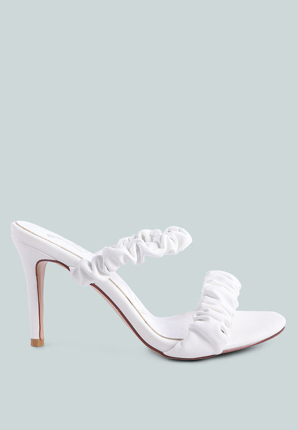 Qualie Ruched Strap Stiletto Sandals - Glamourous Grace