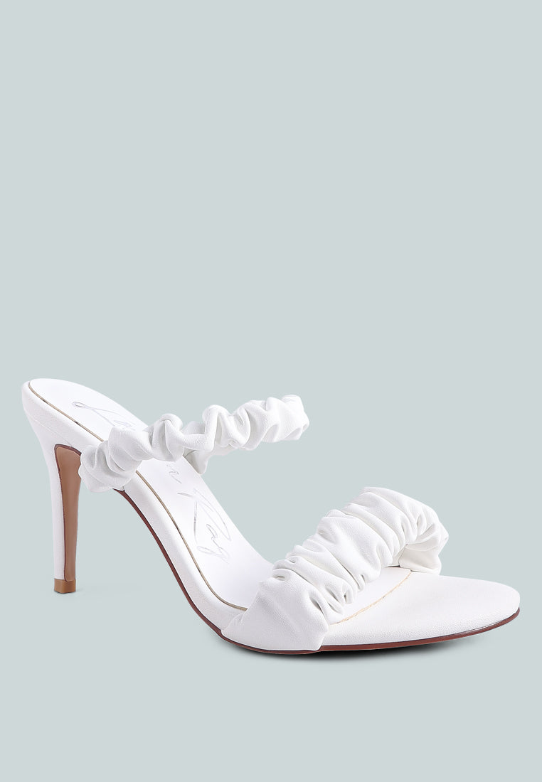 Qualie Ruched Strap Stiletto Sandals - Glamourous Grace