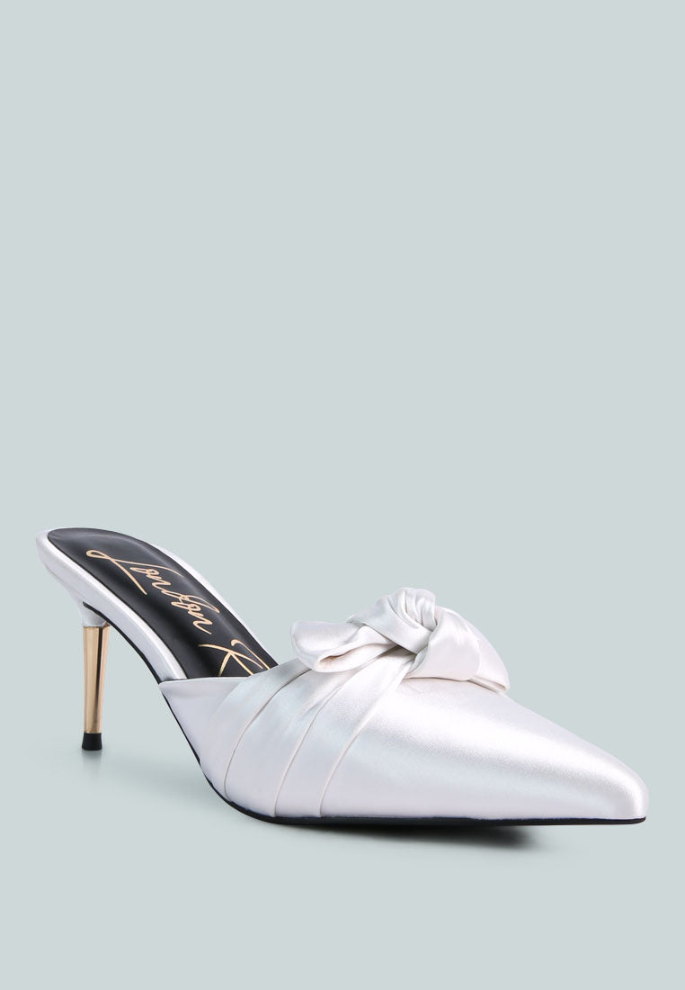 Queenie Satin Stiletto Mule Sandals - Glamourous Grace
