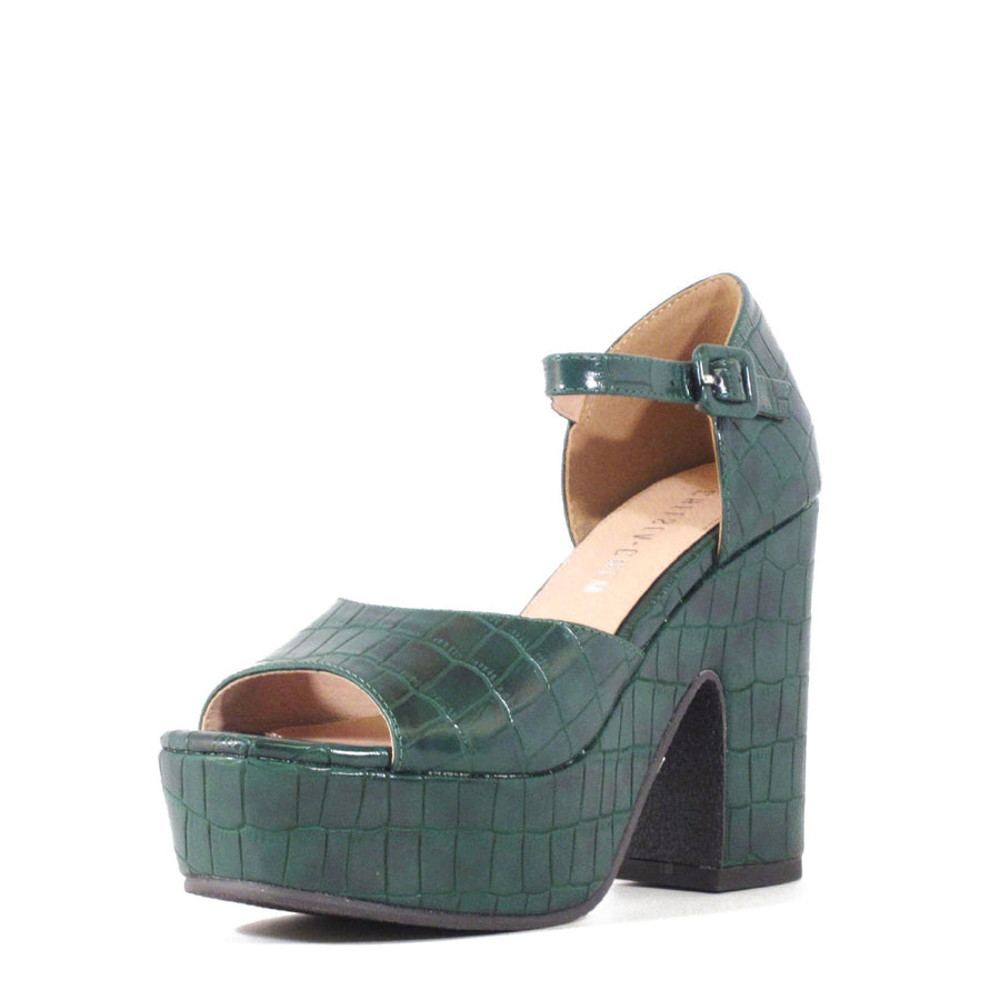 Quill Croco Platform Heels - Glamourous Grace