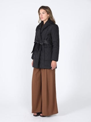 Quilted Lightweight front open belt Jackets