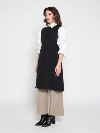 Quilted Sleeveless Long Vest