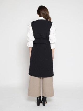 Quilted Sleeveless Long Vest