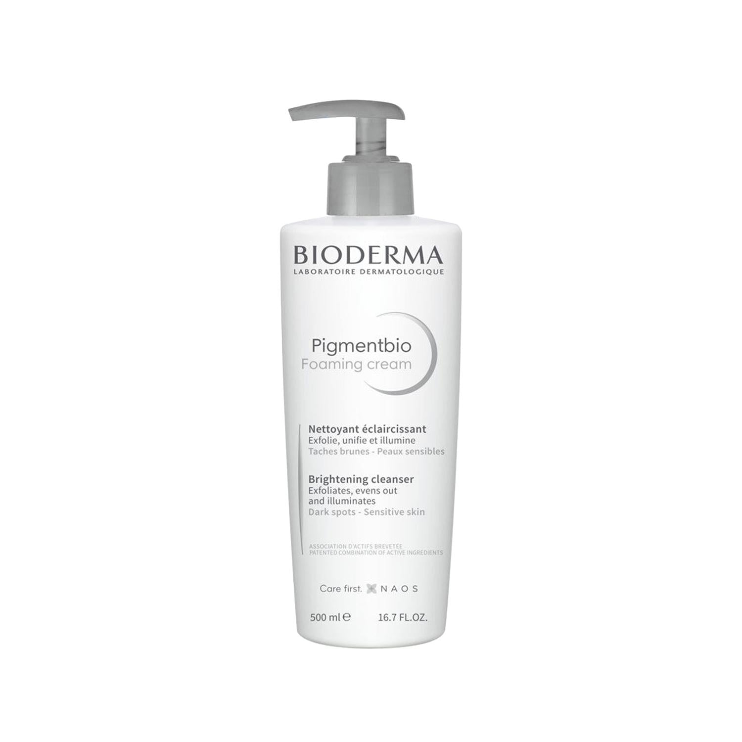 Bioderma Pigmentbio Foaming Cream Facial Cleanser - Gentle Peeling Effect for Brighter Complexion, 500ml - Glamourous Grace