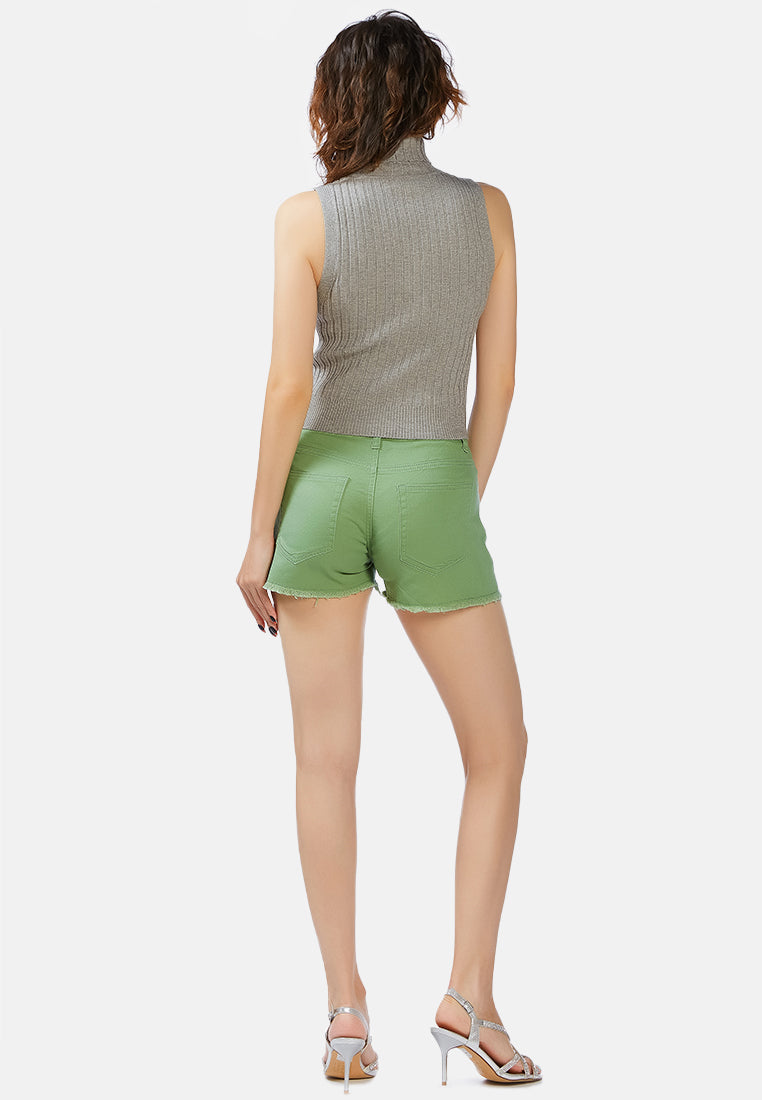 Raw Hem Denim Shorts - Glamourous Grace