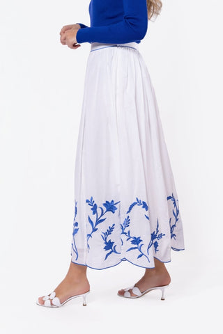 Raya Skirt (White/Blue)