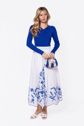 Raya Skirt (White/Blue)