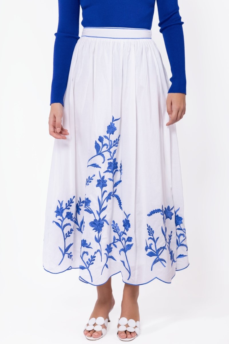 Raya Skirt (White/Blue) - Glamourous Grace