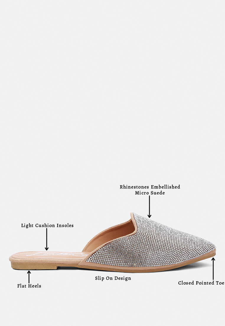 Rayen Rhinestones Embellished Mules - Glamourous Grace