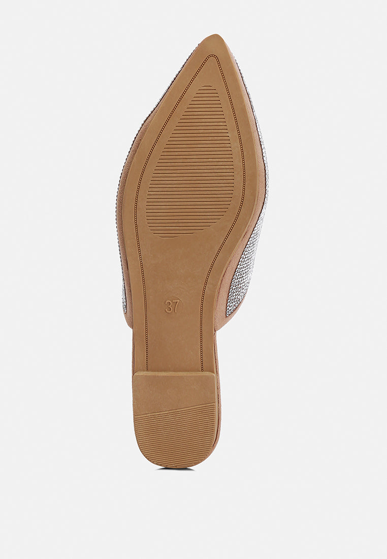 Rayen Rhinestones Embellished Mules - Glamourous Grace
