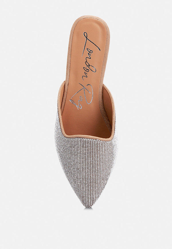 Rayen Rhinestones Embellished Mules - Glamourous Grace