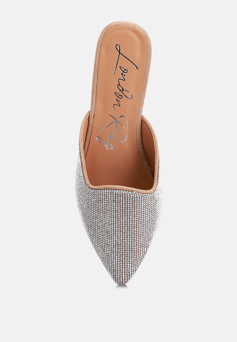 Rayen Rhinestones Embellished Mules - Glamourous Grace