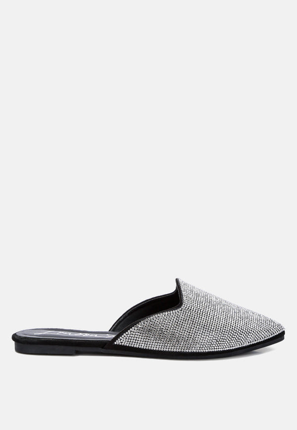 Rayen Rhinestones Embellished Mules - Glamourous Grace