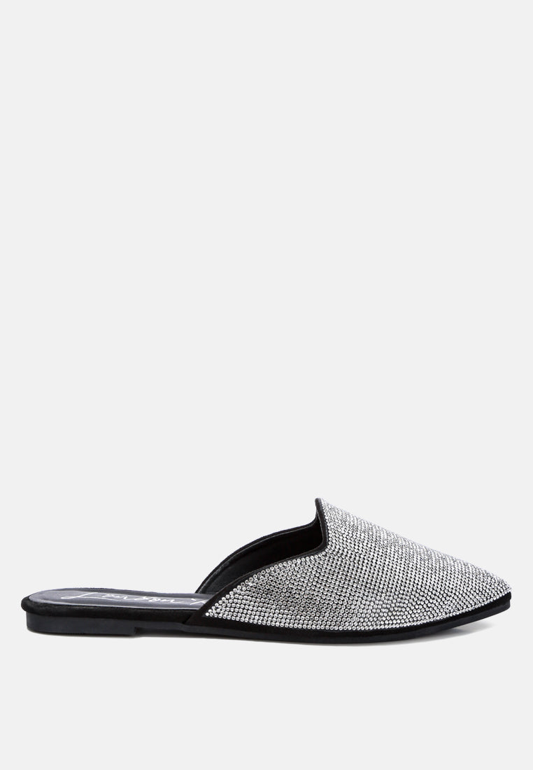 Rayen Rhinestones Embellished Mules - Glamourous Grace