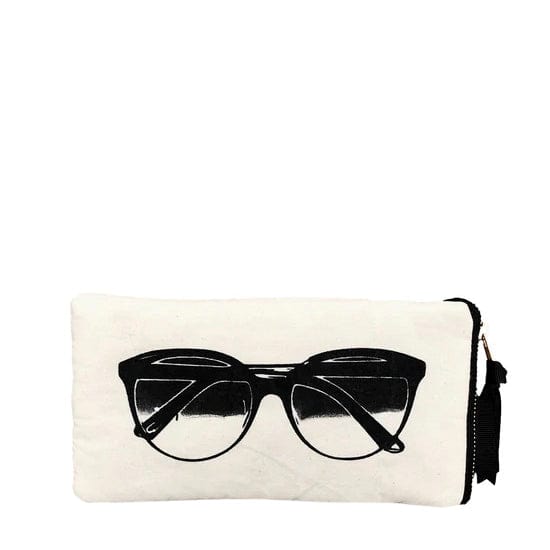 Glasses Case with Outside Pocket – Cream - Glamourous Grace
