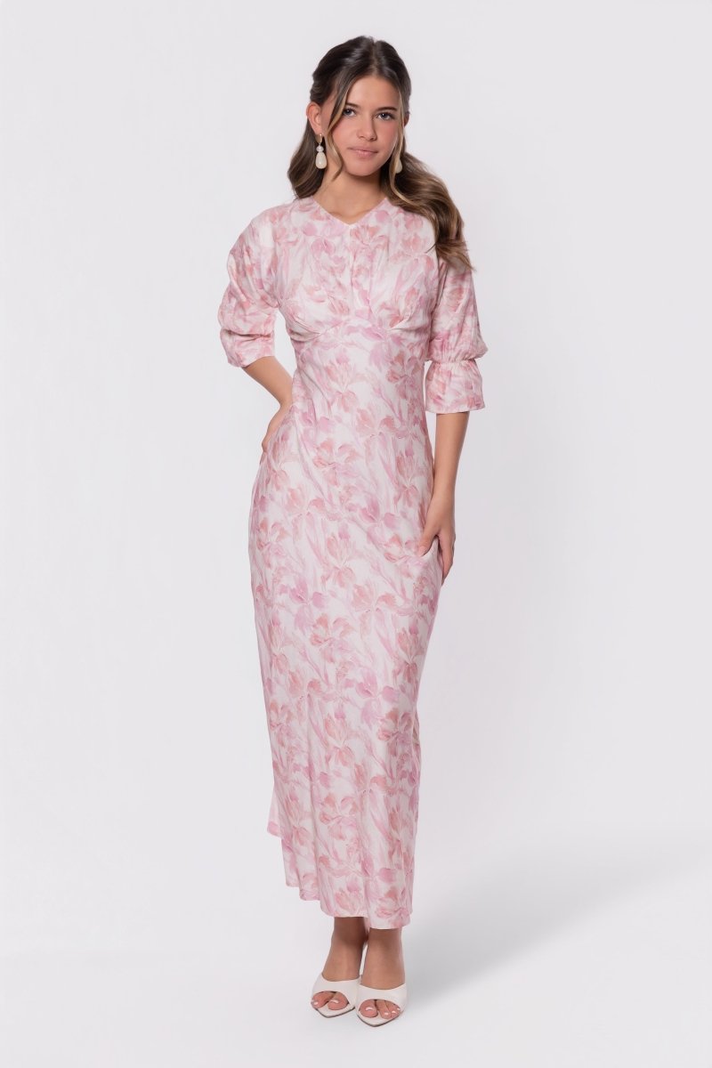 Rebecca Dress (Pink Pattern) - Glamourous Grace
