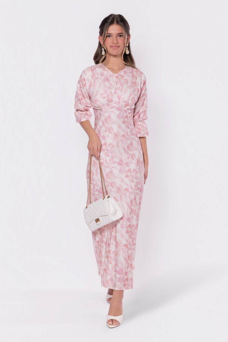 Rebecca Dress (Pink Pattern) - Glamourous Grace